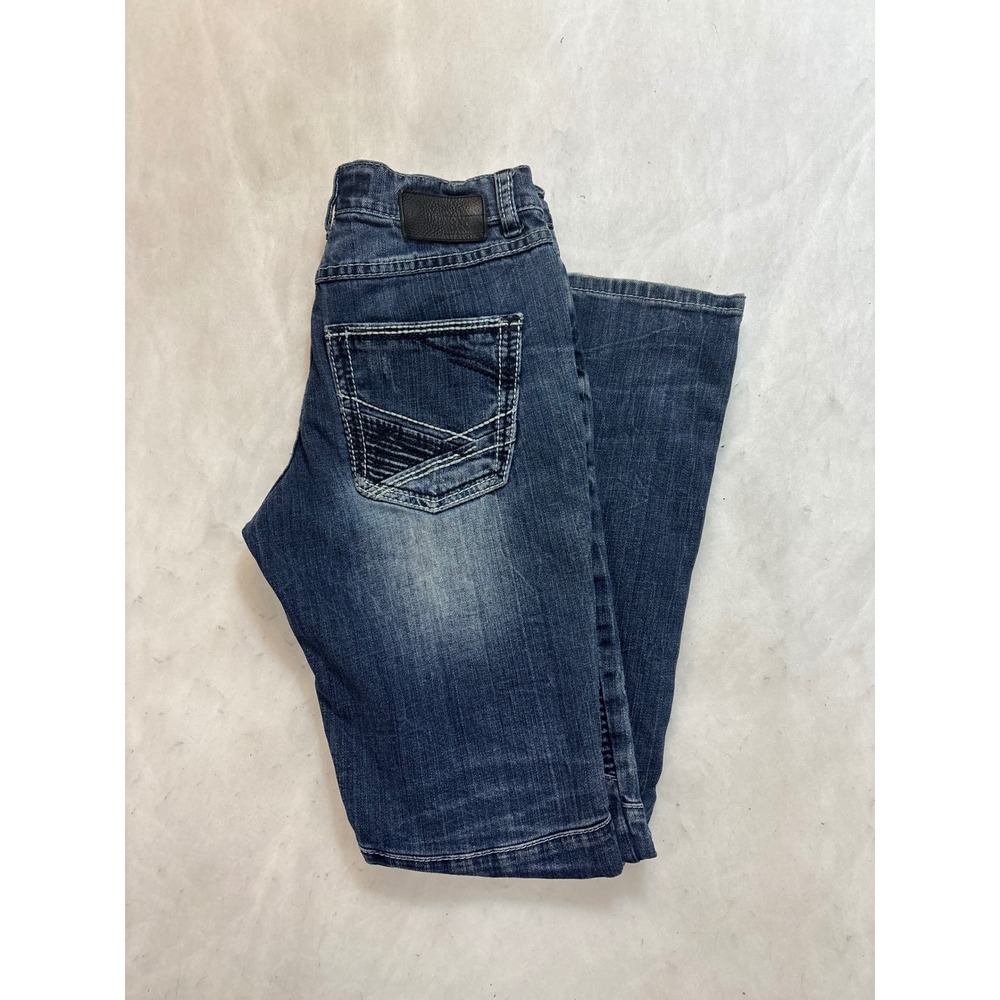 BKE Alec Straight Leg Dark Wash Denim Jeans Men Size 27R Moto Style
